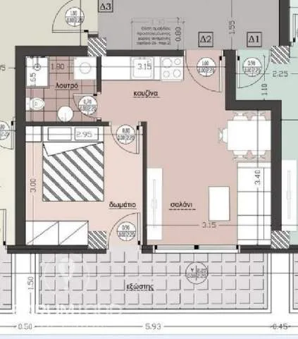 Apartment 43m²  - 4
